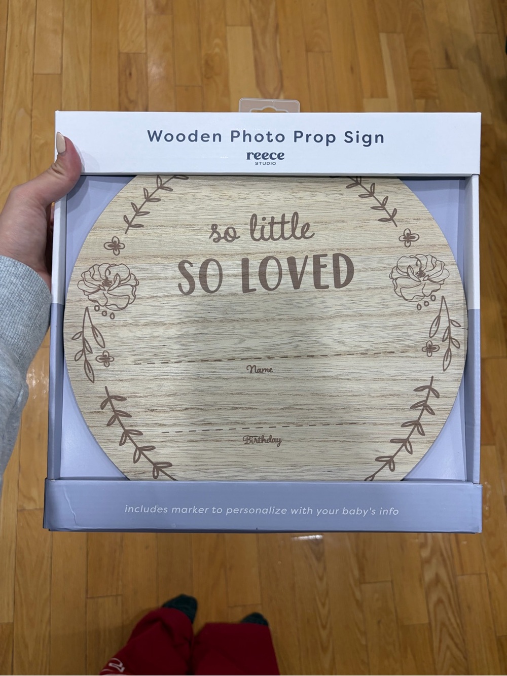 12” wooden baby announcement sign NEW